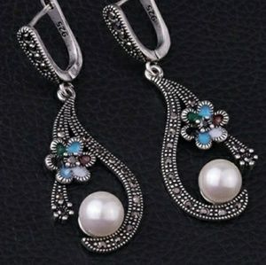 Faux Pearl Statement Earrings